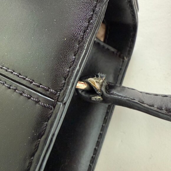Kate Spade New York Black Leather Crossbody Top Handle Bag Gold-Tone Hardware - Picture 10 of 12